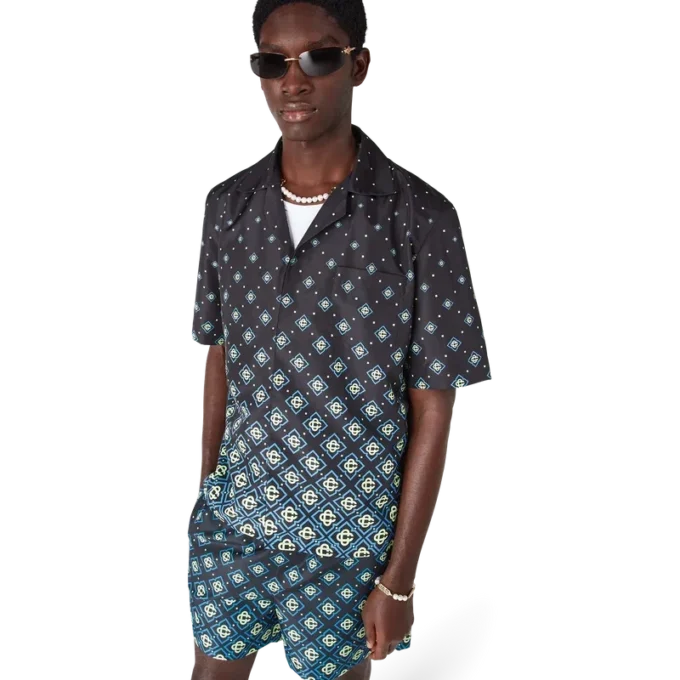 Degrade Black Monogram Short Sleeve Swimwear Degrade Black Monogram Short Sleeve Swimwear