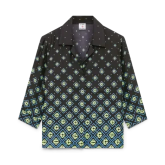 Degrade Monogram Long Sleeve Silk Shirt