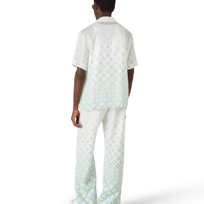 Degrade Monogram Short Sleeve Linen Shirt