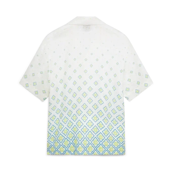 Degrade Monogram Short Sleeve Linen Shirt