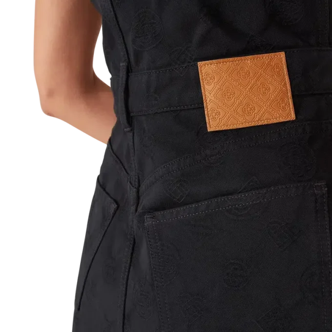 Denim Monogram Zip Dress Denim Monogram Zip Dress