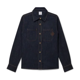 Denim Shirt with Logo Embroidery