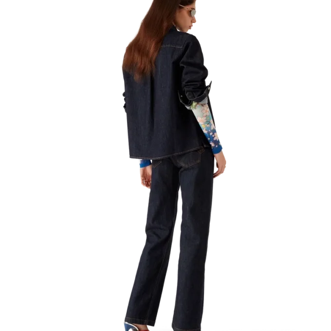 Denim Shirt with Logo Embroidery Denim Shirt with Logo Embroidery