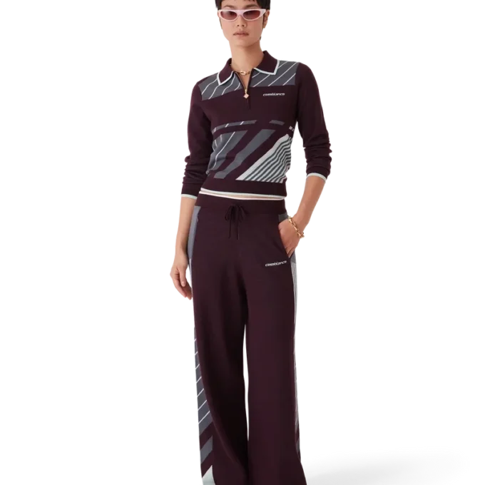 Diagonal Tennis Merino Long Sleeve Polo Shirt Diagonal Tennis Merino Long Sleeve Polo Shirt