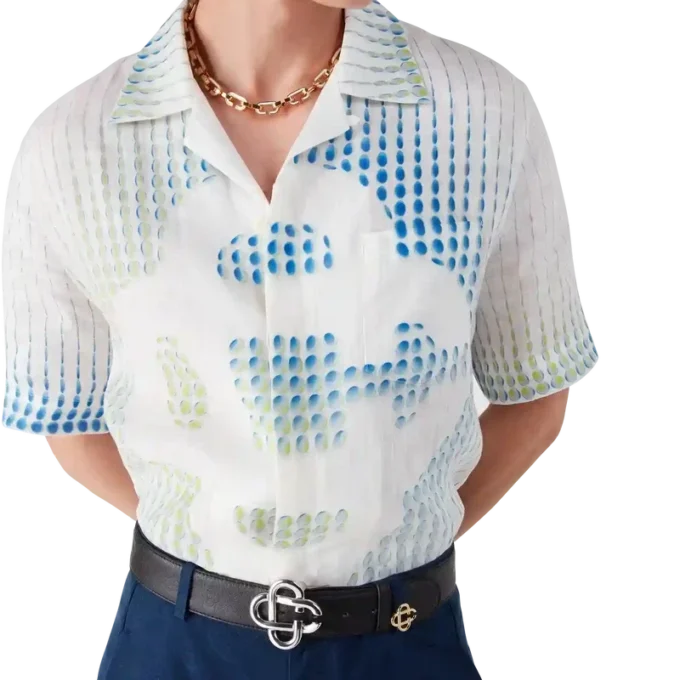Dots Short Sleeve Linen Shirt Dots Short Sleeve Linen Shirt