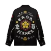 Emblem Long Sleeve Silk Satin Shirt