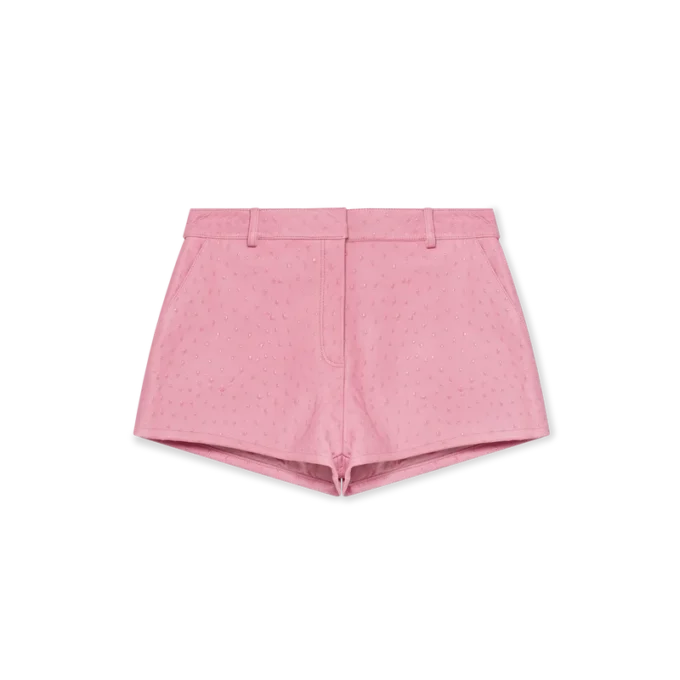 Embossed Leather Mini Shorts