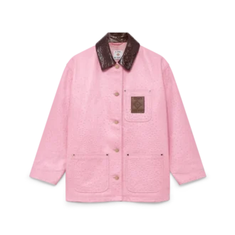 Embossed Leather Workwear Coat