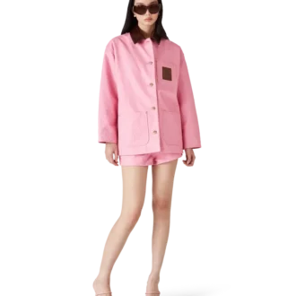 Embossed Leather Workwear Coat