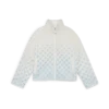Embroidered Gradient Monogram Cropped Fleece Jacket