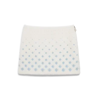 Embroidered Gradient Monogram Fleece Mini Skirt