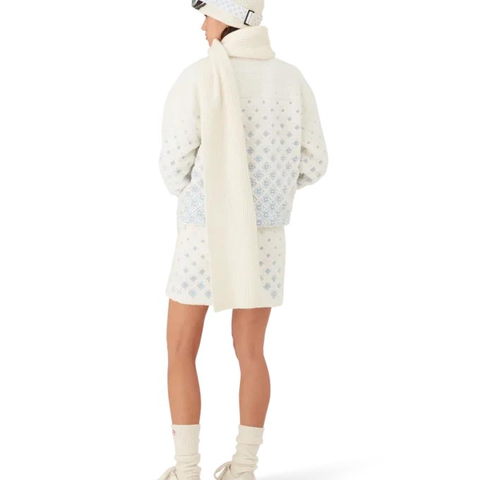 Embroidered Gradient Monogram Fleece Mini Skirt