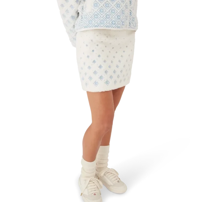 Embroidered Gradient Monogram Fleece Mini Skirt