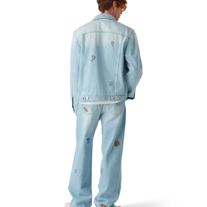 Embroidered Motif Denim Jacket Embroidered Motif Denim Jacket