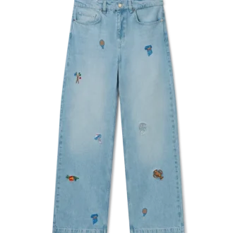 Embroidered Motif Jeans
