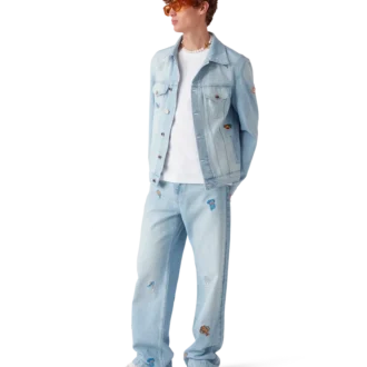 Embroidered Motif Jeans