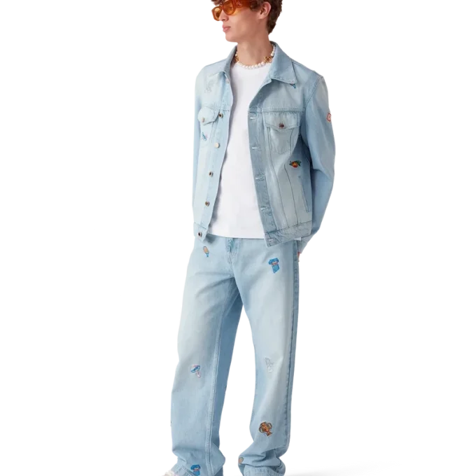 Embroidered Motif Jeans