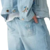 Embroidered Motif Jeans