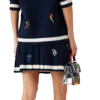 Embroidered Motif Wool Cashmere Pleated Skirt Embroidered Motif Wool Cashmere Pleated Skirt