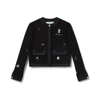 Embroidered Motif Wool Tailored Jacket