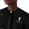 Embroidered Motif Wool Tailored Jacket