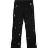 Embroidered Motif Wool Tailored Trousers