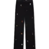 Embroidered Motif Wool Tailored Trousers