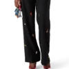 Embroidered Motif Wool Tailored Trousers