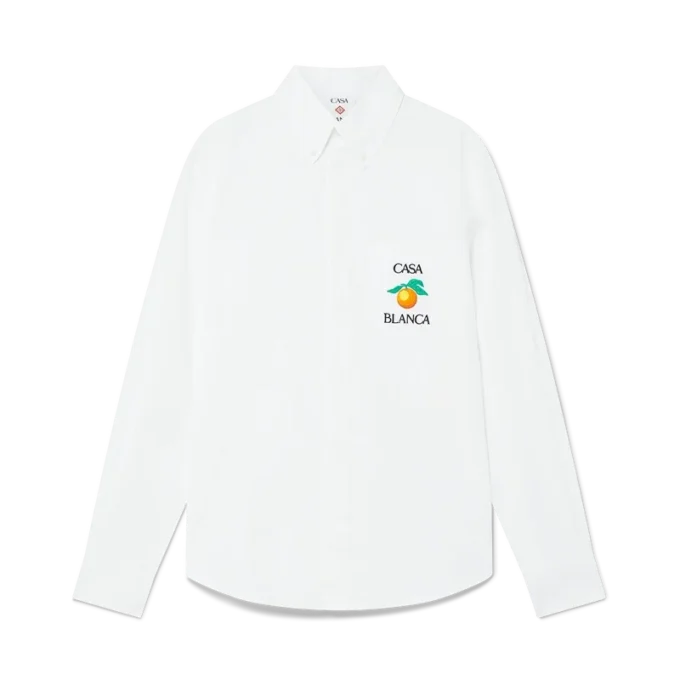 Embroidered Orange Oxford Shirt Embroidered Orange Oxford Shirt
