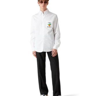 Embroidered Orange Oxford Shirt