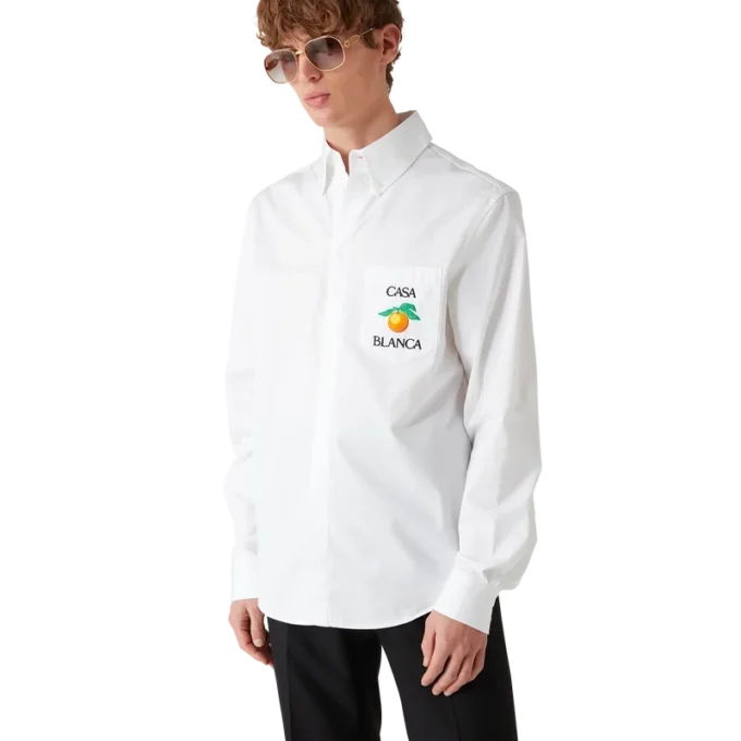 Embroidered Orange Oxford Shirt Embroidered Orange Oxford Shirt
