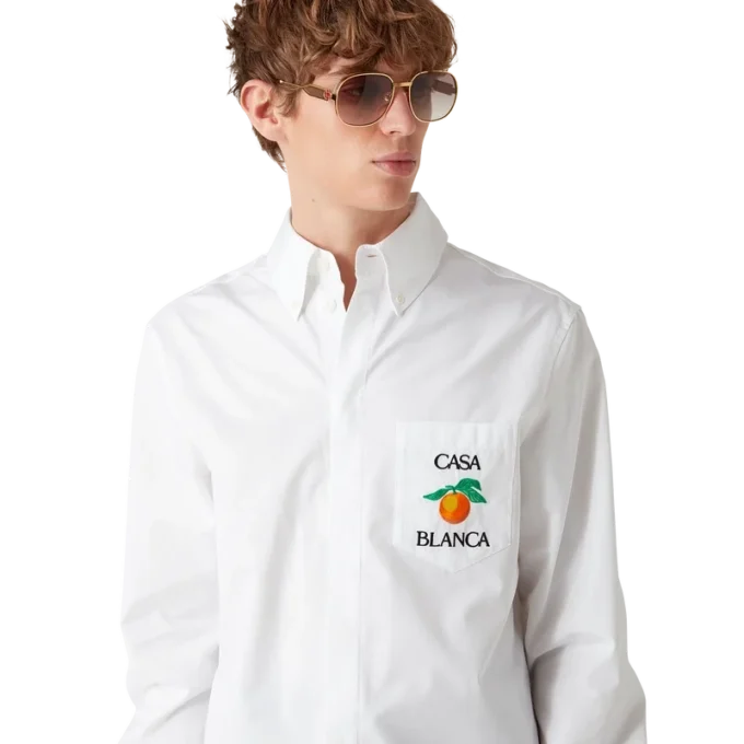 Embroidered Orange Oxford Shirt Embroidered Orange Oxford Shirt