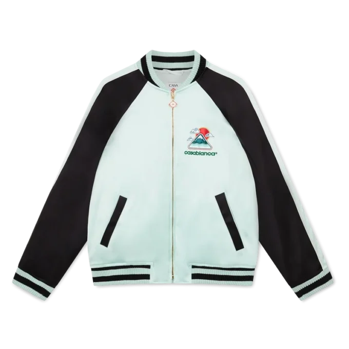 Embroidered Satin Bomber Jacket Embroidered Satin Bomber Jacket