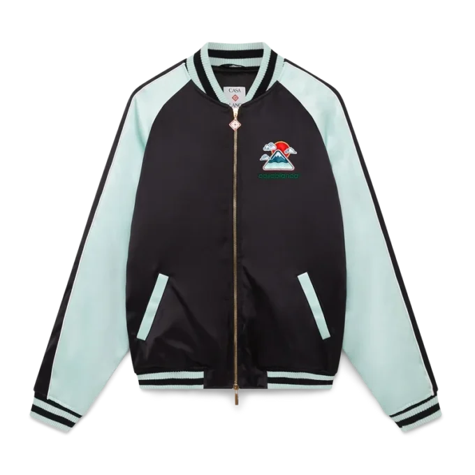 Embroidered Satin Bomber Jacket Embroidered Satin Bomber Jacket
