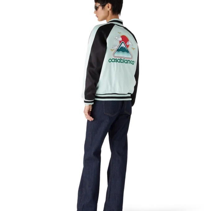 Embroidered Satin Bomber Jacket Embroidered Satin Bomber Jacket