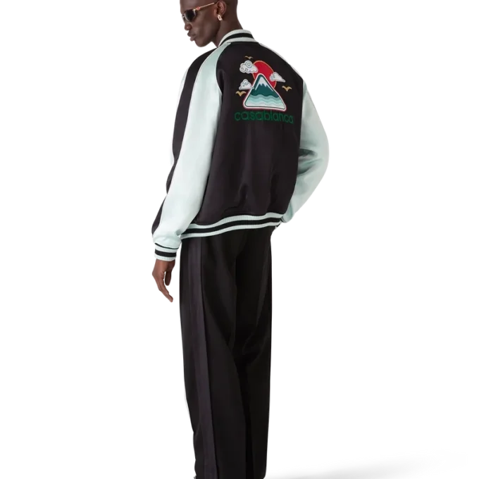 Embroidered Satin Bomber Jacket Embroidered Satin Bomber Jacket