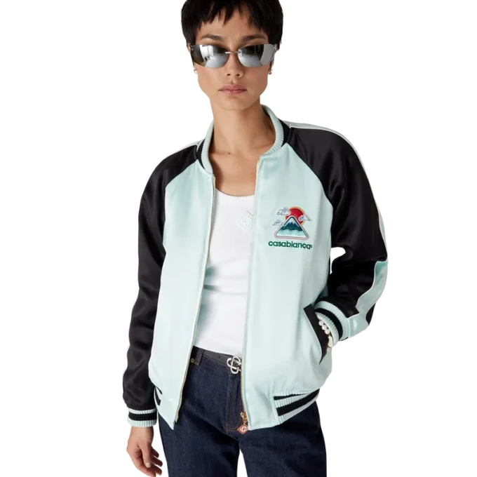 Embroidered Satin Bomber Jacket Embroidered Satin Bomber Jacket