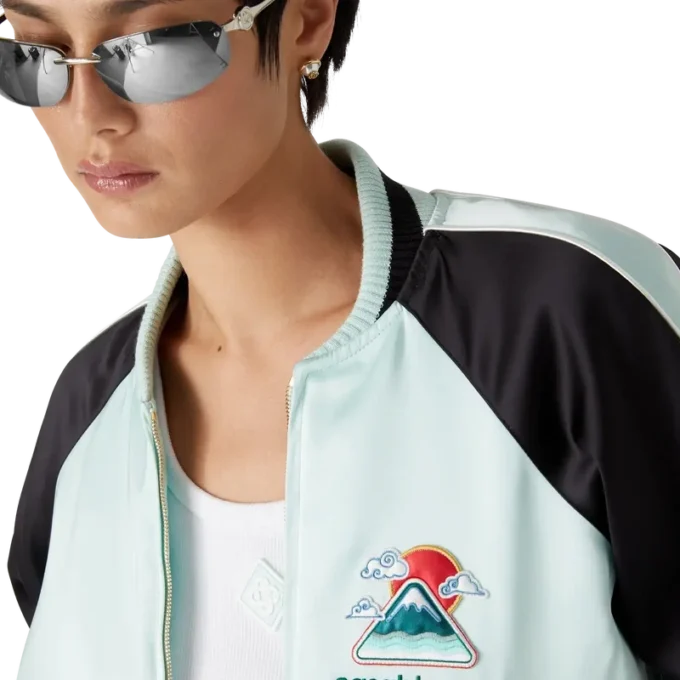Embroidered Satin Bomber Jacket Embroidered Satin Bomber Jacket