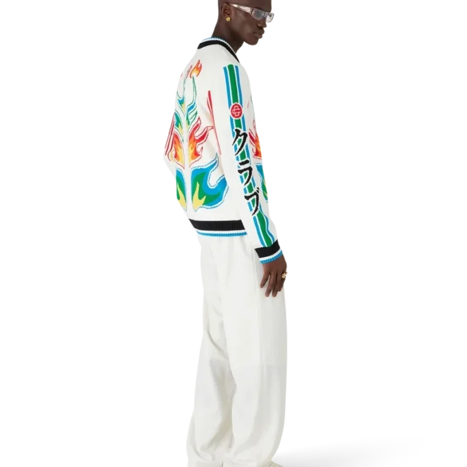 Flame Laurel Cotton Knit Casa Club Jacket Flame Laurel Cotton Knit Casa Club Jacket