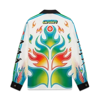 Flame Laurel Long Sleeve Silk Twill Shirt
