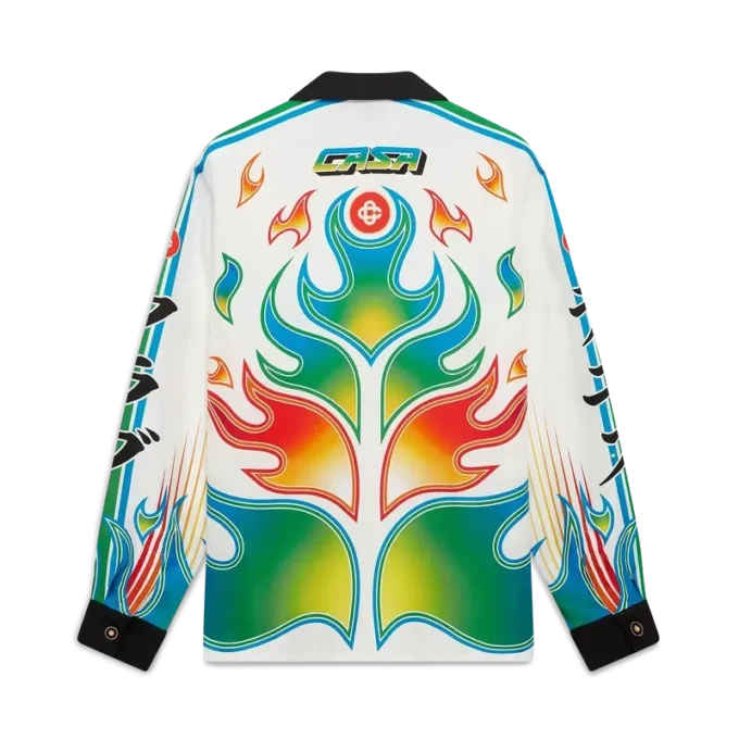 Flame Laurel Long Sleeve Silk Twill Shirt