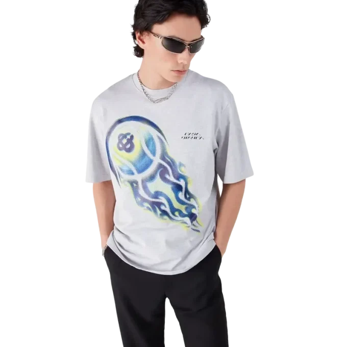 Flaming Tennis Ball Oversized Short Sleeve Short Sleeve T-Shirt Flaming Tennis Ball Oversized Short Sleeve Short Sleeve T-Shirt