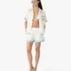 Floral Cc Smile Monogram Jaquard Silk Shorts Floral Cc Smile Monogram Jaquard Silk Shorts