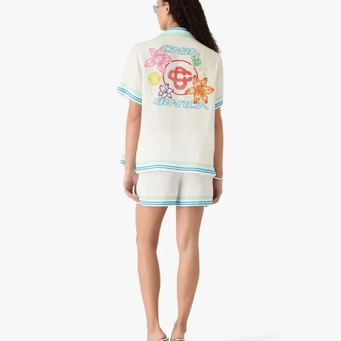 Floral Cc Smile Monogram Jaquard Silk Shorts Floral Cc Smile Monogram Jaquard Silk Shorts