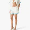 Floral Cc Smile Monogram Jaquard Silk Shorts Floral Cc Smile Monogram Jaquard Silk Shorts