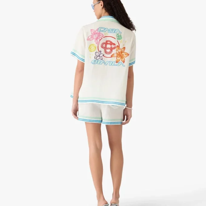 Floral Cuban Collar Short Sleeve Silk Shirt Floral Cuban Collar Short Sleeve Silk Shirt
