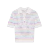 Flower Stripe Cotton Crochet Polo Flower Stripe Cotton Crochet Polo