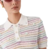 Flower Stripe Cotton Crochet Polo Flower Stripe Cotton Crochet Polo