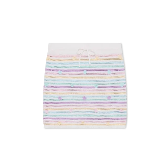 Flower Stripe Cotton Crochet Skirt Flower Stripe Cotton Crochet Skirt