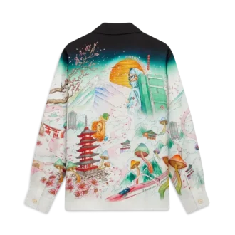 Flowers Long Sleeve Silk Twill Shirt